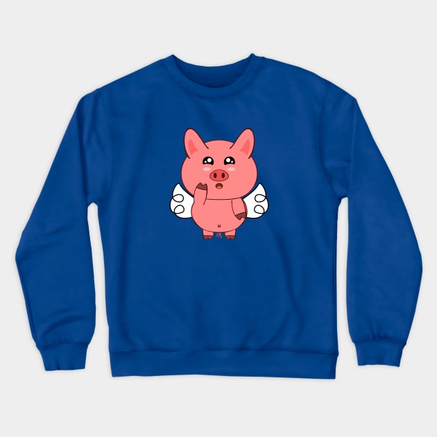 flying pig Crewneck Sweatshirt by honk_honk